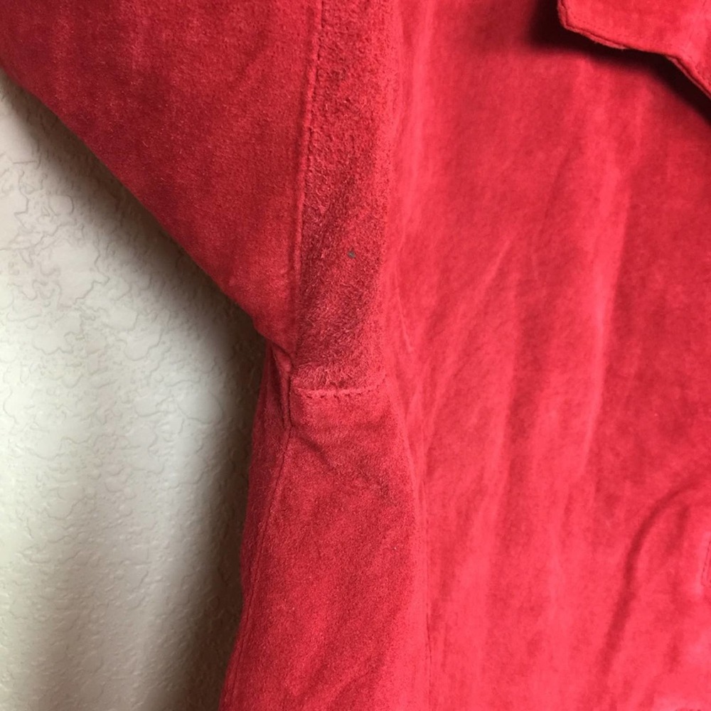Red Suede Women's Blazer - Picture 4 of 9